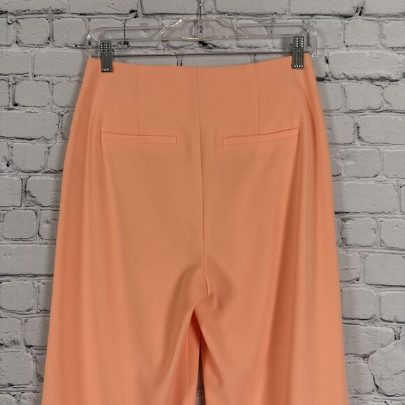 Alice + Olivia Dylan Wide Leg High Waisted Cropped Pants in Light Peach Womens 2 - Picture 8 of 10